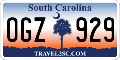 SC license plate OGZ929