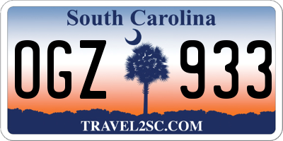 SC license plate OGZ933
