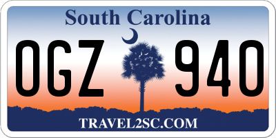 SC license plate OGZ940