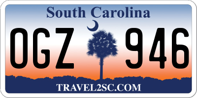 SC license plate OGZ946
