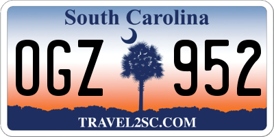 SC license plate OGZ952
