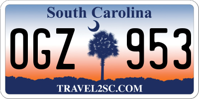 SC license plate OGZ953