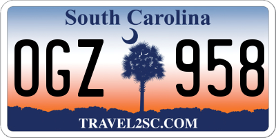 SC license plate OGZ958