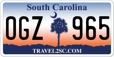 SC license plate OGZ965