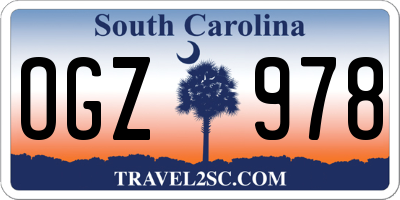 SC license plate OGZ978