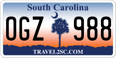 SC license plate OGZ988