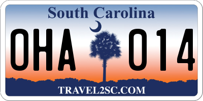 SC license plate OHA014