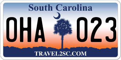 SC license plate OHA023