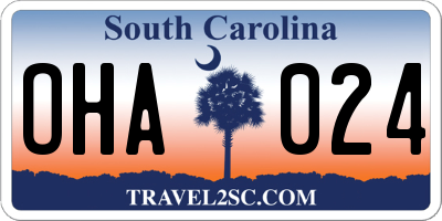 SC license plate OHA024