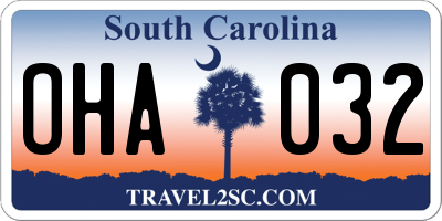 SC license plate OHA032