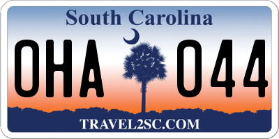 SC license plate OHA044