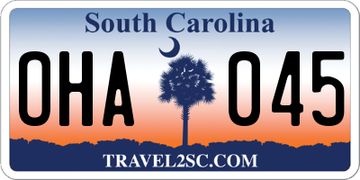SC license plate OHA045