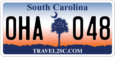 SC license plate OHA048