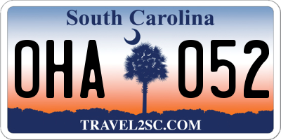 SC license plate OHA052