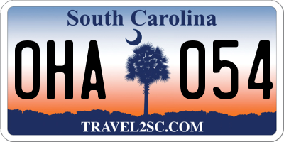 SC license plate OHA054