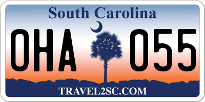 SC license plate OHA055