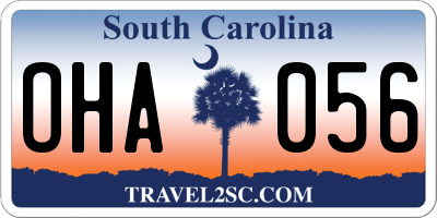 SC license plate OHA056