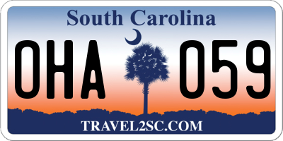 SC license plate OHA059
