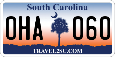 SC license plate OHA060