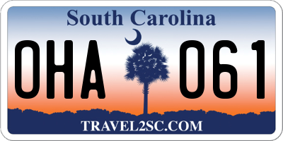 SC license plate OHA061