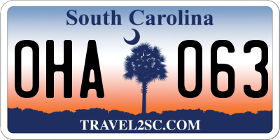 SC license plate OHA063