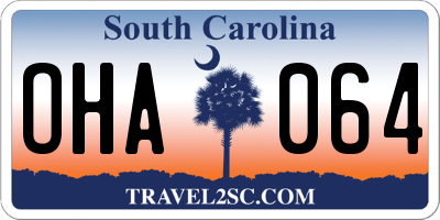 SC license plate OHA064