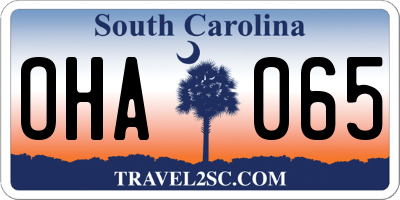 SC license plate OHA065