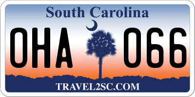 SC license plate OHA066