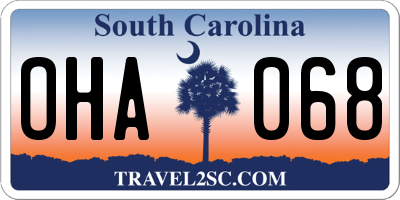 SC license plate OHA068