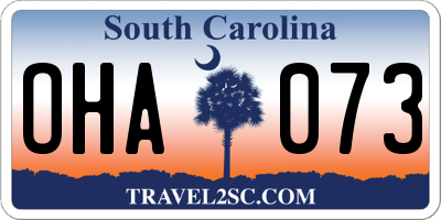 SC license plate OHA073