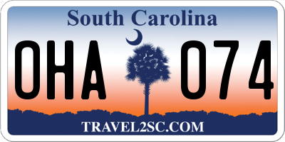 SC license plate OHA074