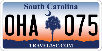 SC license plate OHA075