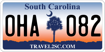 SC license plate OHA082