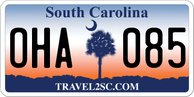 SC license plate OHA085
