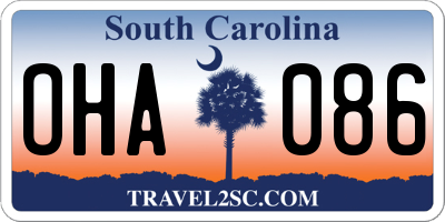 SC license plate OHA086