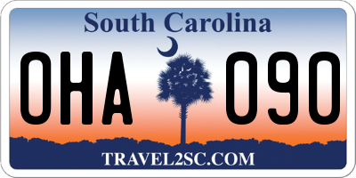 SC license plate OHA090