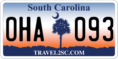 SC license plate OHA093