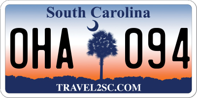 SC license plate OHA094