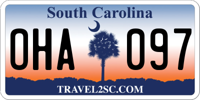 SC license plate OHA097