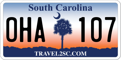 SC license plate OHA107