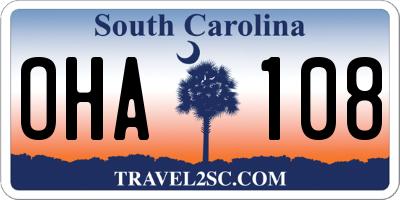 SC license plate OHA108