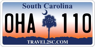 SC license plate OHA110