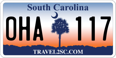 SC license plate OHA117