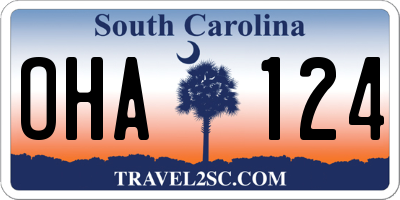 SC license plate OHA124