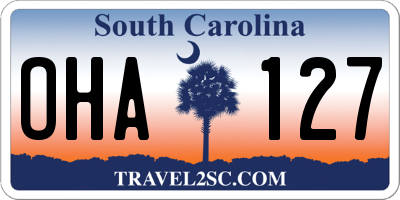 SC license plate OHA127