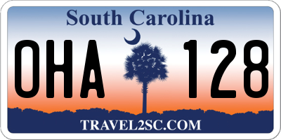 SC license plate OHA128