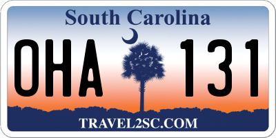SC license plate OHA131