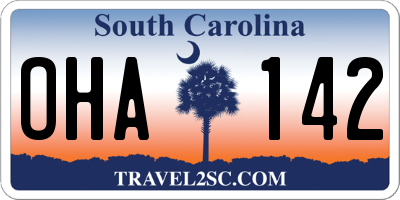 SC license plate OHA142