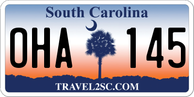 SC license plate OHA145
