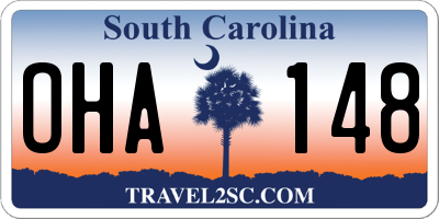 SC license plate OHA148